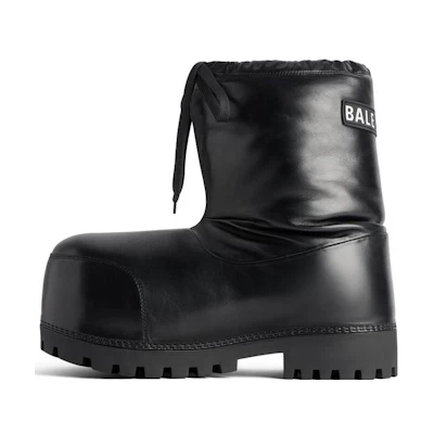 (W) Balenciaga Snow Boots 'Black Calfskin Round-Toe CMFT'