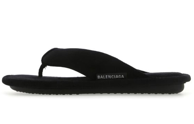 (W) Balenciaga Soft Thong Slides 'Black Velvet' 圖 2