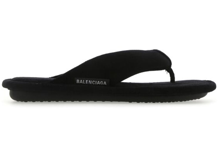 (W) Balenciaga Soft Thong Slides 'Black Velvet' 圖 3