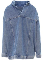 Order (Women) Balenciaga Solid V-Neck Denim Jacket Blue 646893TDW154762