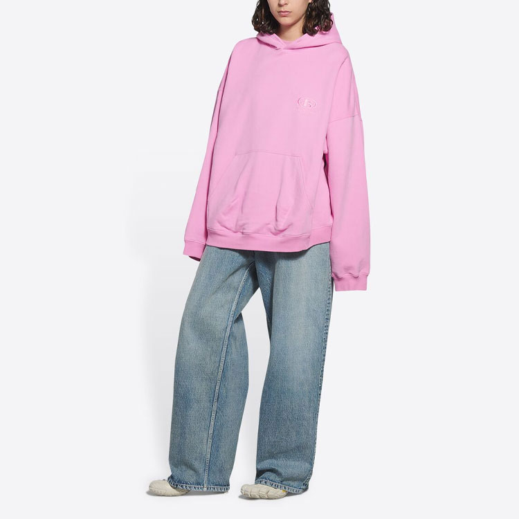 (Women) Balenciaga Spa Logo Pink Hoodie Long Sleeve Sweatshirt. 675003TLV975700 圖 4