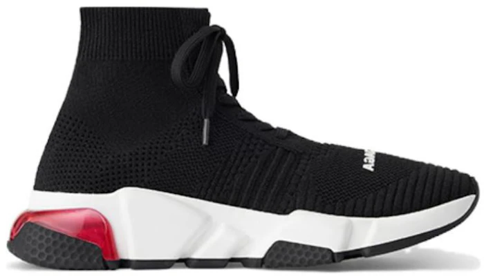 (W) Balenciaga Speed 1.0 Lace Up Sneakers ''Nero Bianco con Suola Trasparente Rossa'' 617217W05GG1014 Order (W) Balenciaga Speed 1.0 Lace Up Sneakers ''Nero Bianco con Suola Trasparente Rossa'' 617217W05GG1014