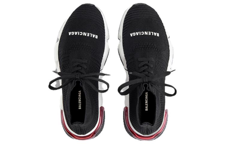 (W) Balenciaga Speed 1.0 Lace Up Sneakers 'Black White with Clear Sole Red' 圖 4