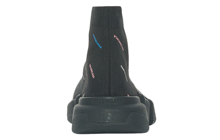 Shop (W) Balenciaga Speed 2.0 Logo Hitam Multicolor Sepatu Recycled Knit 617196W2DF01088