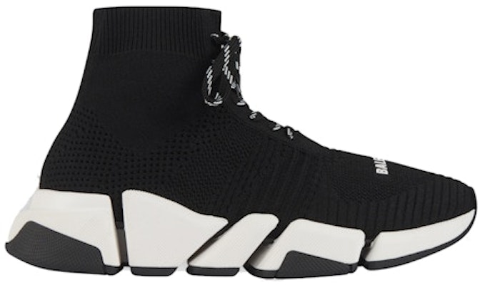 (W) バレンシアガ スピード 2.0 レースアップ 黒白 617214W17021015 Buy (W) バレンシアガ スピード 2.0 レースアップ 黒白 617214W17021015