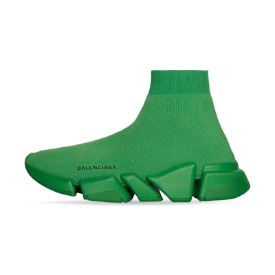 (W) Balenciaga Speed 2.0 Monochrome Recycled Knit Green