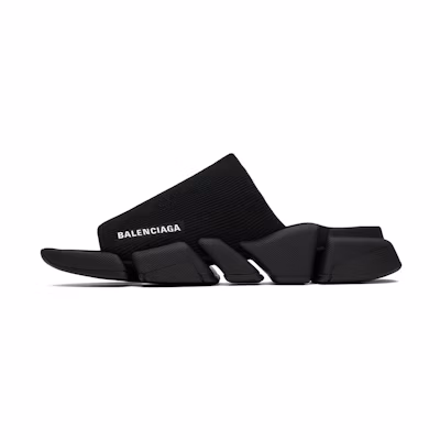 (W) Balenciaga Speed 2.0 Slides 'Black Recycled Knit and Black Sole unit'