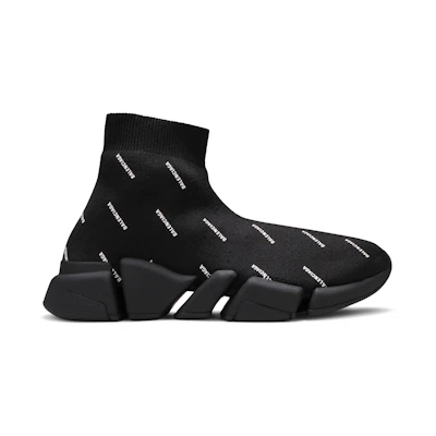 (W) Balenciaga Speed 2.0 Sneaker 'Allover Logo - Black'