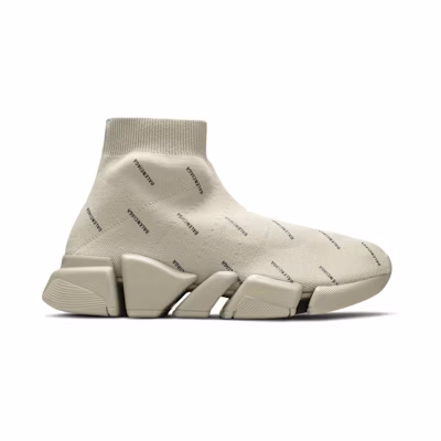 (W) Balenciaga Speed 2.0 Sneaker 'Allover Logo - Sand'