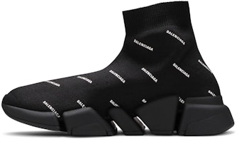 Lookbook (W) Balenciaga Speed 2.0 Zapatilla 'Allover Logo - Negro' 617196W2DBO1090