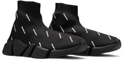 Cheap (W) Balenciaga Speed 2.0 Zapatilla 'Allover Logo - Negro' 617196W2DBO1090