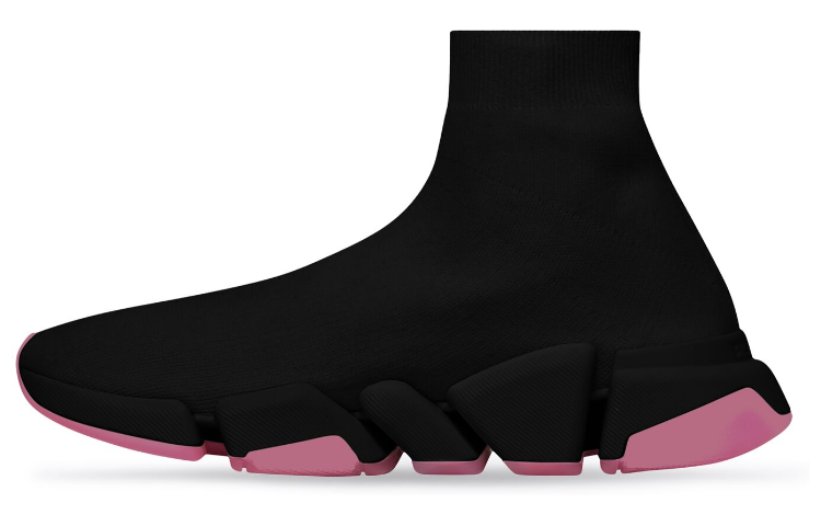 (W) Balenciaga Speed 2.0 Sneaker 'Clear Sole - Black Neon Pink'