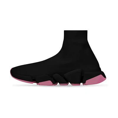 (W) Balenciaga Speed 2.0 Sneaker 'Clear Sole - Black Neon Pink'