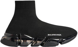 Order (W) Balenciaga Speed 2.0 Sepatu Sneakers 'Full Clear Sole - Hitam' 617196W2DC41000