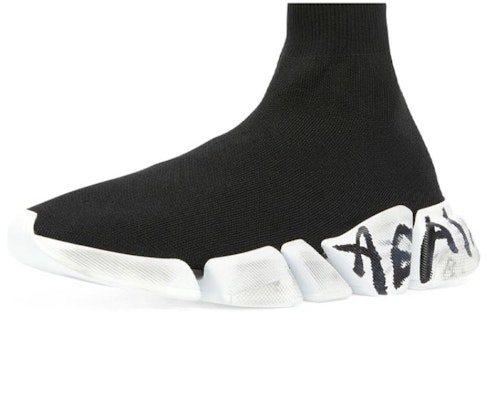 (W) Balenciaga Speed 2.0 Sneaker 'Worn-Out Graffiti - Hitam Putih' 617196W2DD41091 Buy (W) Balenciaga Speed 2.0 Sneaker 'Worn-Out Graffiti - Hitam Putih' 617196W2DD41091