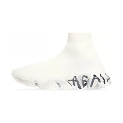 (W) Balenciaga Speed 2.0 Sneaker 'Worn-Out Graffiti - Eggshell'