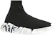 (W) Balenciaga Speed 2.0 Sneaker 'Worn-Out Graffiti - Hitam Putih' 617196W2DD41091