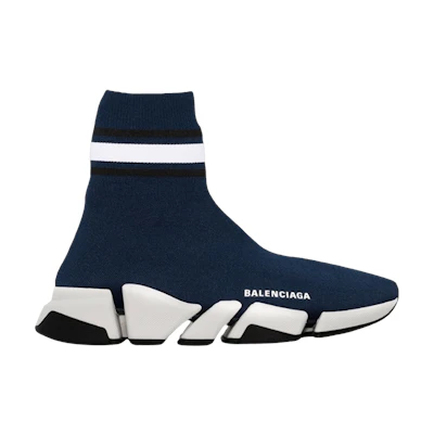 (W) Balenciaga Speed 2.0 Trainer 'Striped - Navy'