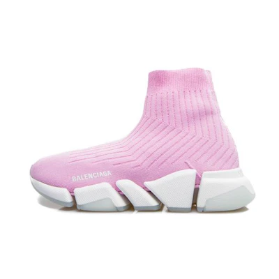 (W) Balenciaga Speed 2.0 Trainers 'Rib-Knit Pale Pink'