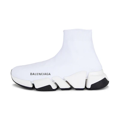 (W) Balenciaga Speed 2 'White High-Top Knit'