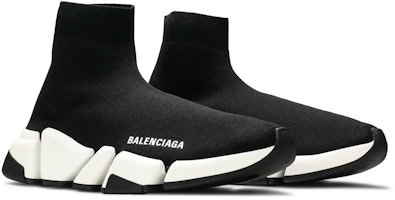 Balenciaga 女士 Speed 2 編織運動鞋 '黑白色' 617196 W1702 1015 Cheap Balenciaga 女士 Speed 2 編織運動鞋 '黑白色' 617196 W1702 1015