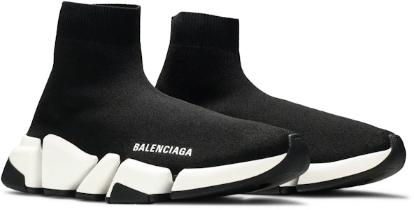 Balenciaga 女士 Speed 2 編織運動鞋 '黑白色' 617196 W1702 1015 Cheap Balenciaga 女士 Speed 2 編織運動鞋 '黑白色' 617196 W1702 1015