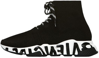 (Women) Balenciaga Speed 'Scribble Lace-up' 617220W2DB71015 (Women) Balenciaga Speed 'Scribble Lace-up' 617220W2DB71015