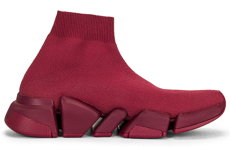 (W) Balenciaga Speed High 'Dark Red' 圖 2