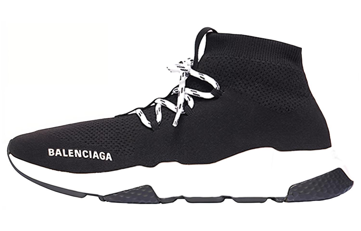 (Women) Balenciaga Speed Lace Up Sneaker 'Black White'  587284-W1702-1015