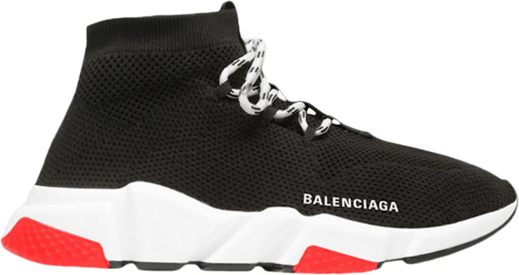Balenciaga black hot sale red speed trainer