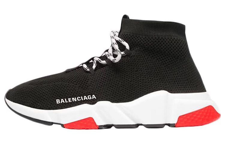 (Women) Balenciaga Speed Lace Up Trainer 'Black Red' 559351-W1HP0-1000