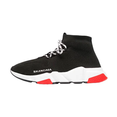 (W) Balenciaga Speed Lace Up Trainer 'Black Red'