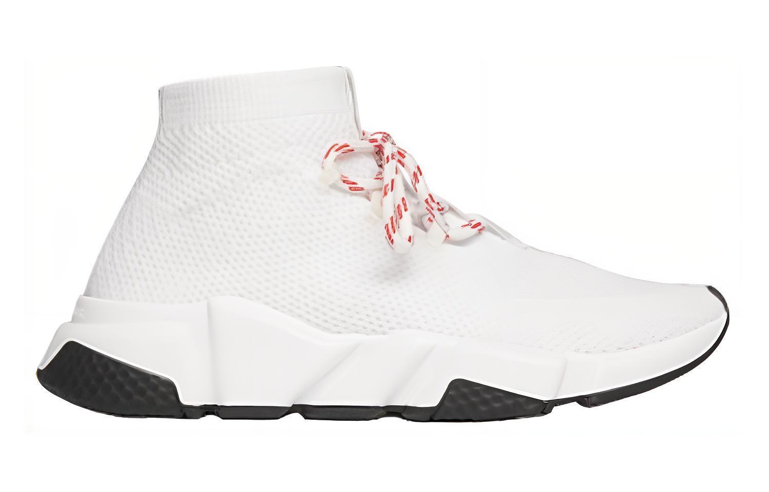 Order 巴黎世家 Speed Lace up 編織 圓頭平底系帶 低幫 休閒鞋 女款 白色