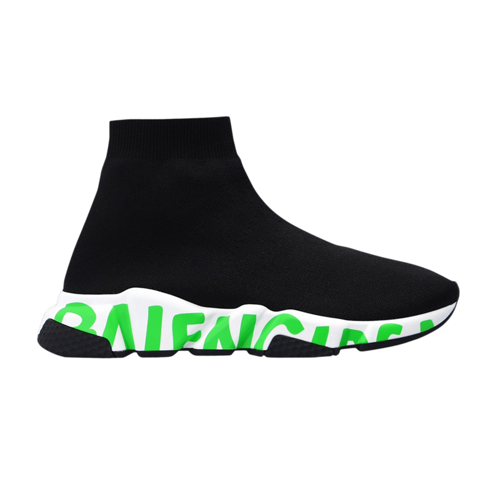 (Women) Balenciaga Speed Sneaker 'Midsole Graffiti - Black Fluo Green'  605942-W2DBN-1935