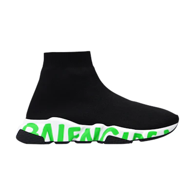 (W) Balenciaga Speed Sneaker 'Midsole Graffiti - Black Fluo Green'