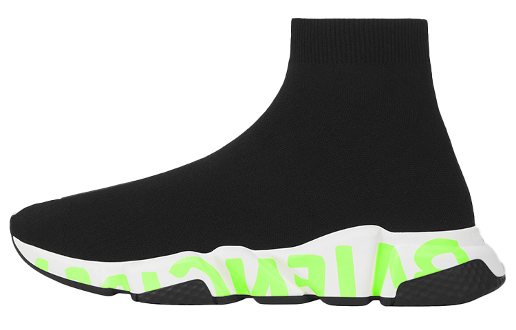 (Women) Balenciaga Speed Sneaker 'Midsole Graffiti - Black Fluo Green' 605942W05GY1935