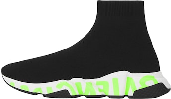 (Women) Balenciaga Speed Sneaker 'Midsole Graffiti - Black Fluo Green' 605942W05GY1935 (Women) Balenciaga Speed Sneaker 'Midsole Graffiti - Black Fluo Green' 605942W05GY1935
