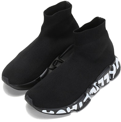 (Women) Balenciaga Speed Sneaker 'Midsole Graffiti - Black White' 605942-W2DB7-1006 Lookbook (Women) Balenciaga Speed Sneaker 'Midsole Graffiti - Black White' 605942-W2DB7-1006