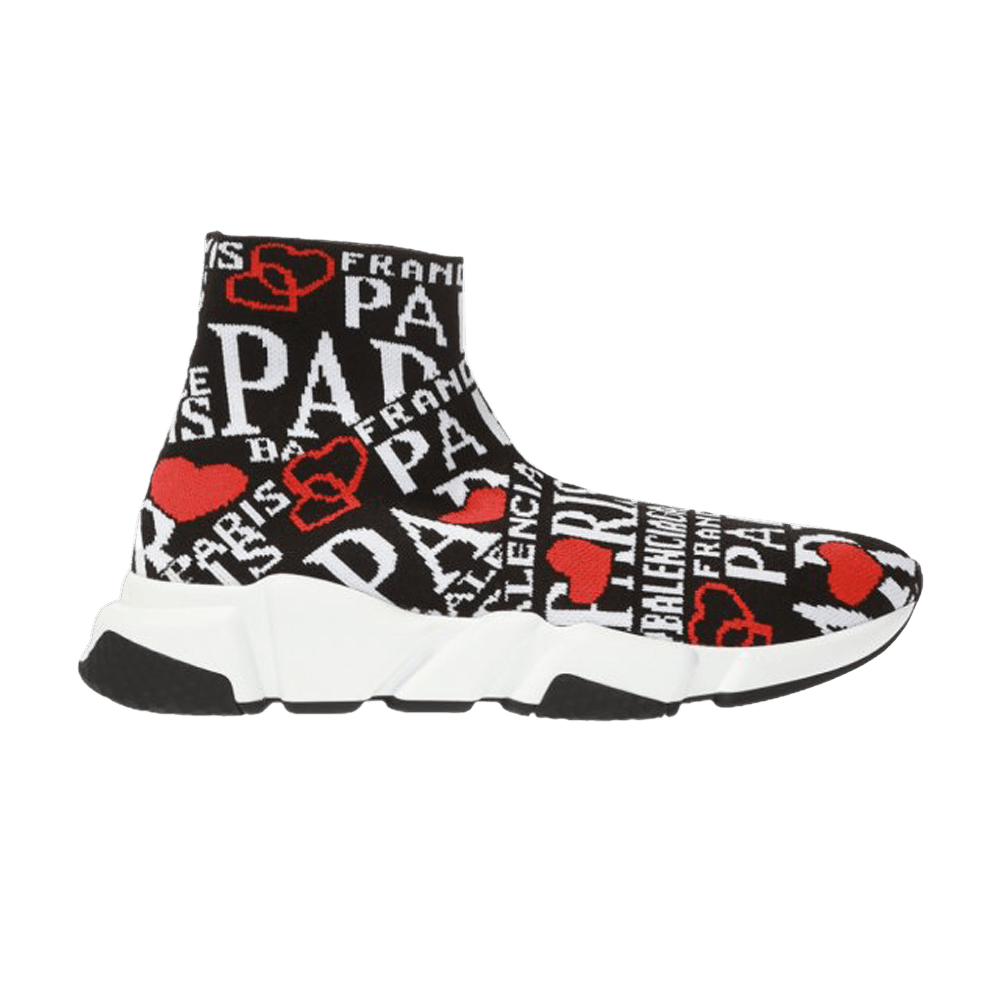 (Women) Balenciaga Speed Trainer 'Black White Red'  593658-W1791-1037