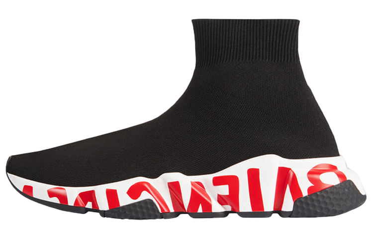 Buy (W) Balenciaga Speed Trainer 'Midsole Graffiti - Hitam Merah' 605942-W05GE-1095