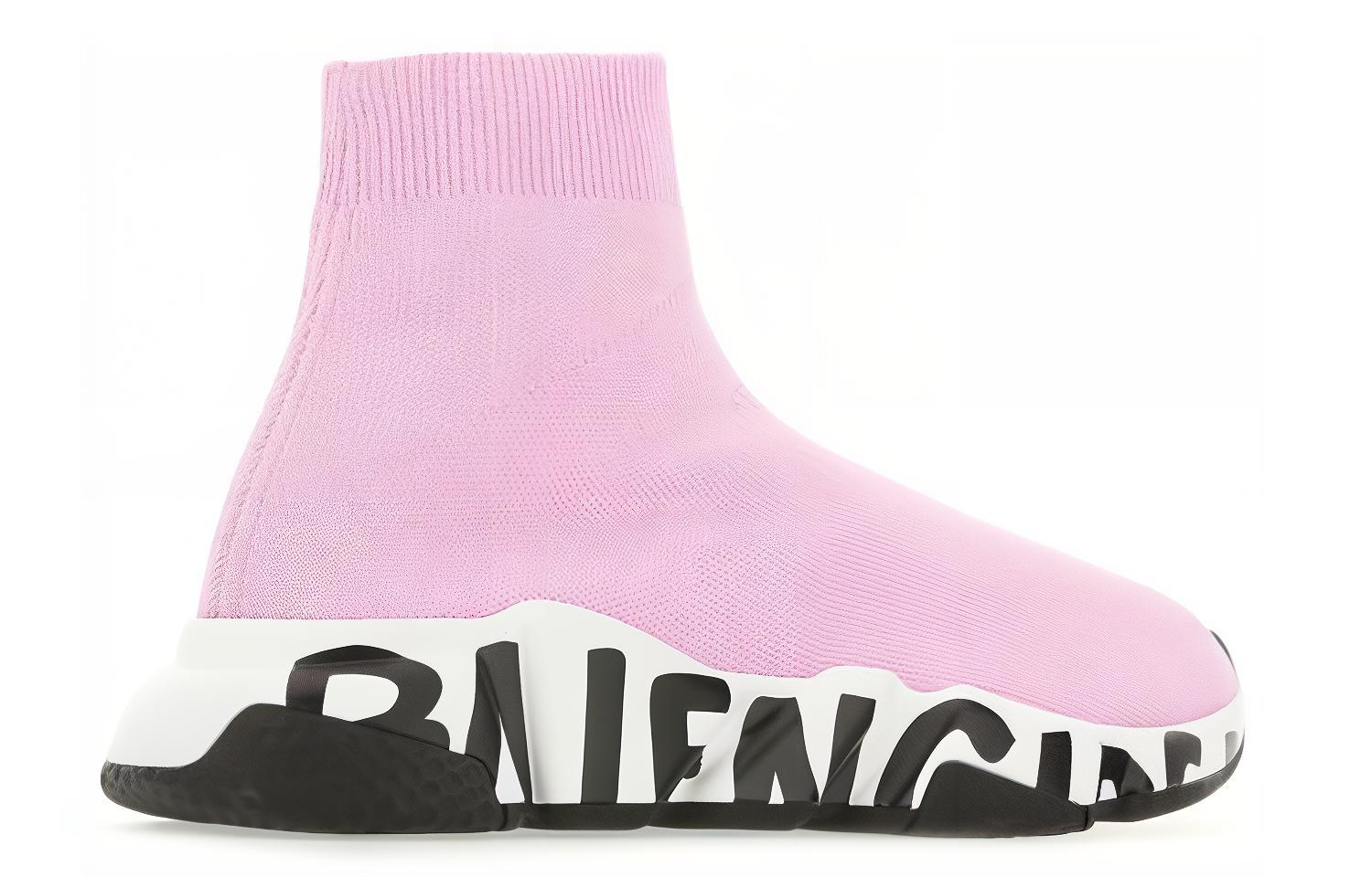 Shop (W) Balenciaga Speed Trainer 'Graffiti en la Suela - Rosa Claro' 605942-W2DB7-5691