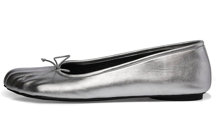 (Women) Balenciaga Anatomic Ballerina Shoes 'Silver Shiny Soft Sheepskin' 714260WBFA18001