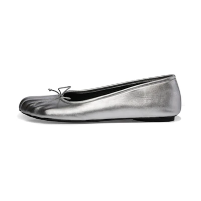 (W) Balenciaga Anatomic Ballerina Shoes 'Silver Shiny Soft Sheepskin'