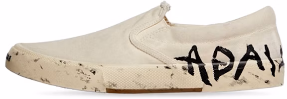 (Women) Balenciaga Paris Low Top Slip On Shoes 'Washed White Cotton' 710295W3RR59010 (Women) Balenciaga Paris Low Top Slip On Shoes 'Washed White Cotton' 710295W3RR59010