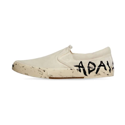 (W) Balenciaga Paris Low Top Slip On Shoes 'Washed White Cotton'