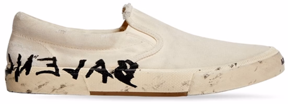 (Women) Balenciaga Paris Low Top Slip On Shoes 'Washed White Cotton' 710295W3RR59010 Order (Women) Balenciaga Paris Low Top Slip On Shoes 'Washed White Cotton' 710295W3RR59010