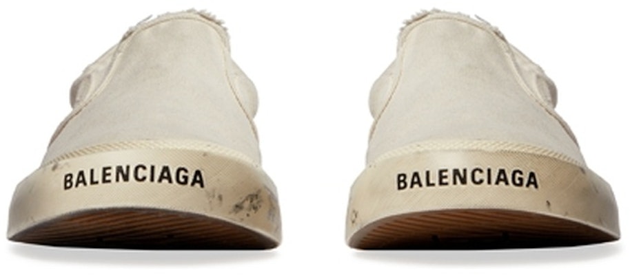 (Women) Balenciaga Paris Low Top Slip On Shoes 'Washed White Cotton' 710295W3RR59010 Shop (Women) Balenciaga Paris Low Top Slip On Shoes 'Washed White Cotton' 710295W3RR59010