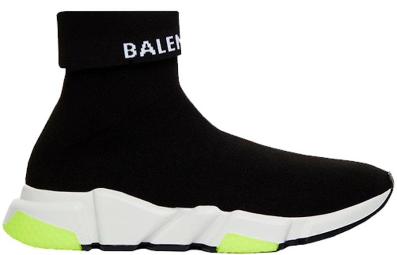 (Women) Balenciaga Speed Trainer Cuffed 'Black Yellow' 525725-W1GV0-1006