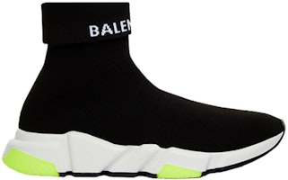 (Women) Balenciaga Speed Trainer Cuffed 'Black Yellow' 525725 W1GV0 1006 (Women) Balenciaga Speed Trainer Cuffed 'Black Yellow' 525725 W1GV0 1006