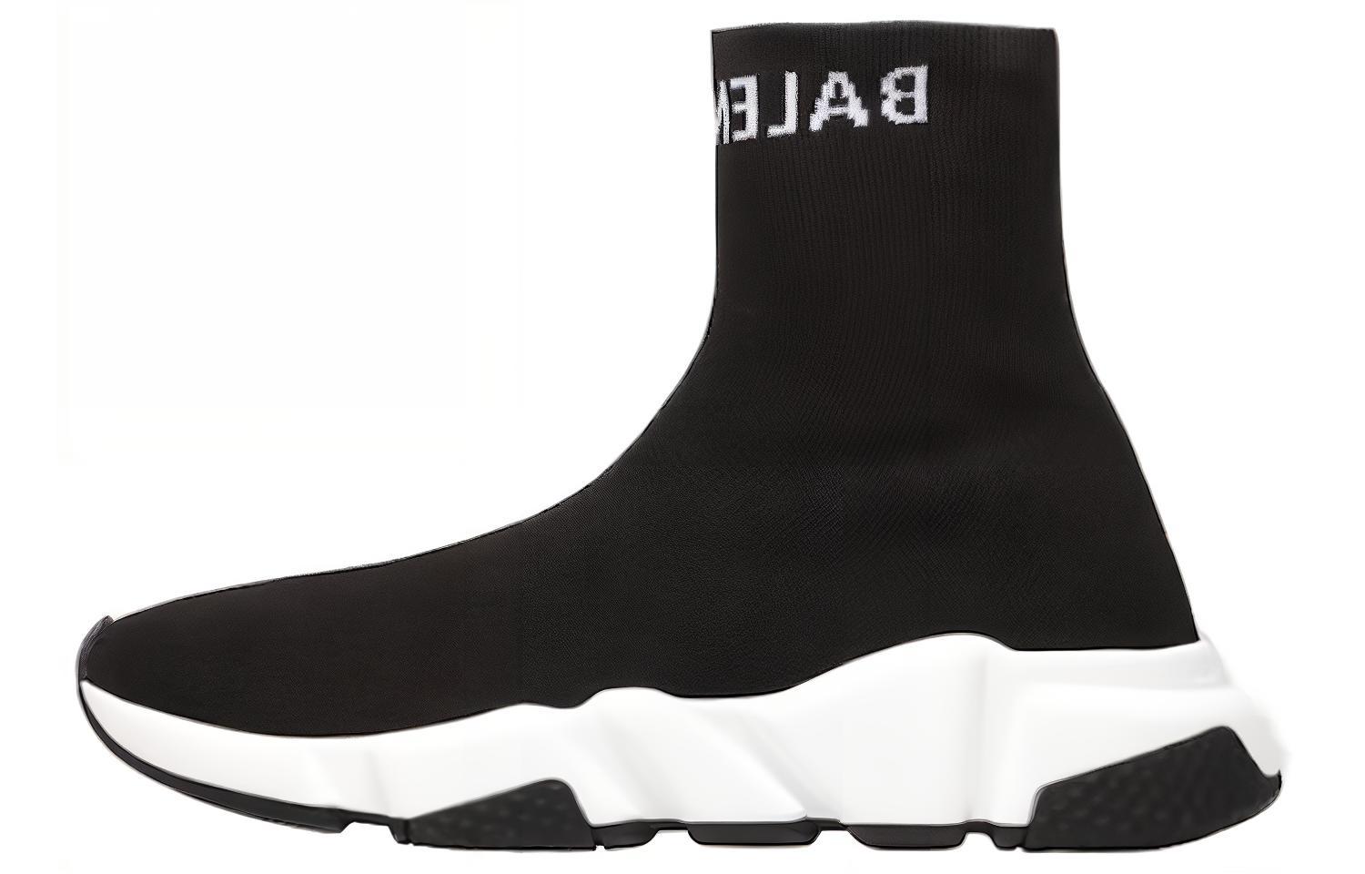 (Women) Balenciaga Speed Trainer High 2019 'Black White' 549972W1P201006